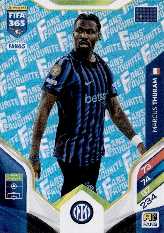 Marcus Thuram Fan Favourite - Blue Parallel FAN65 - Panini FIFA 365 2026 Adrenalyn XL kaart Hauptbild