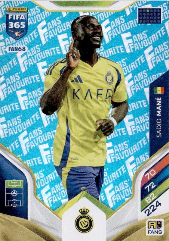 Sadio Mané Fan Favourite - Blue Parallel FAN68 - Panini FIFA 365 2026 Adrenalyn XL kaart
