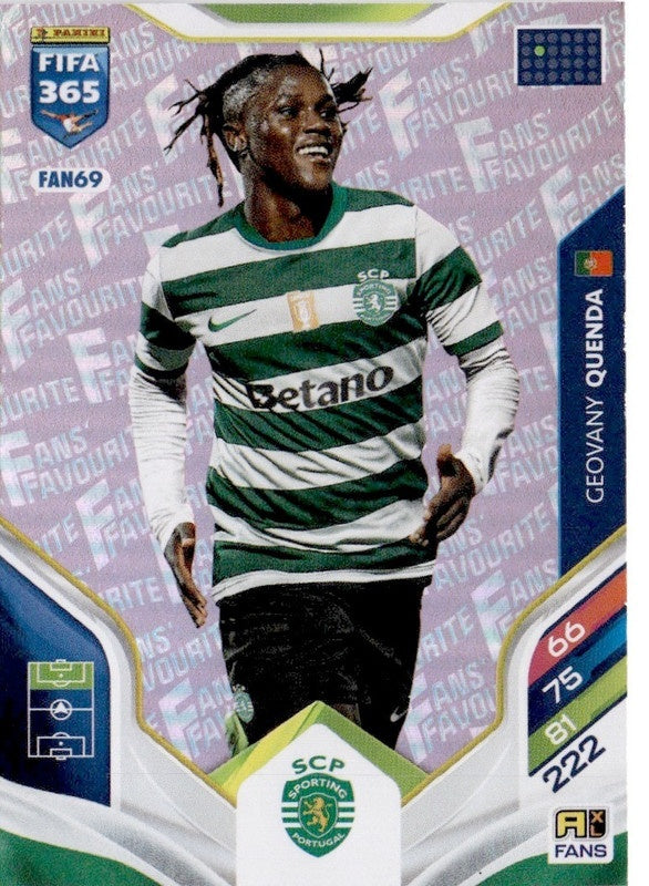 Geovany Quenda Fan Favourite - Pink Parallel FAN69 - Panini FIFA 365 2026 Adrenalyn XL kaart
