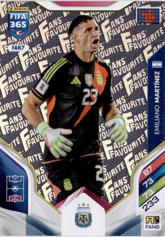 Emiliano Martínez Fan Favourite FAN7 - Panini FIFA 365 2026 Adrenalyn XL kaart