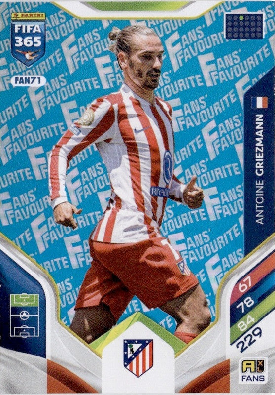 Antoine Griezmann Fan Favourite - Blue Parallel FAN71 - Panini FIFA 365 2026 Adrenalyn XL kaart