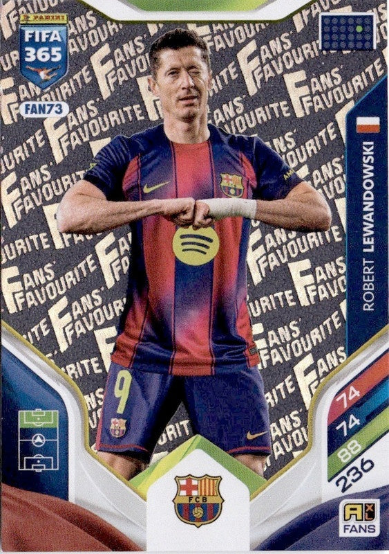 Robert Lewandowski Fan Favourite FAN73 - Panini FIFA 365 2026 Adrenalyn XL kaart