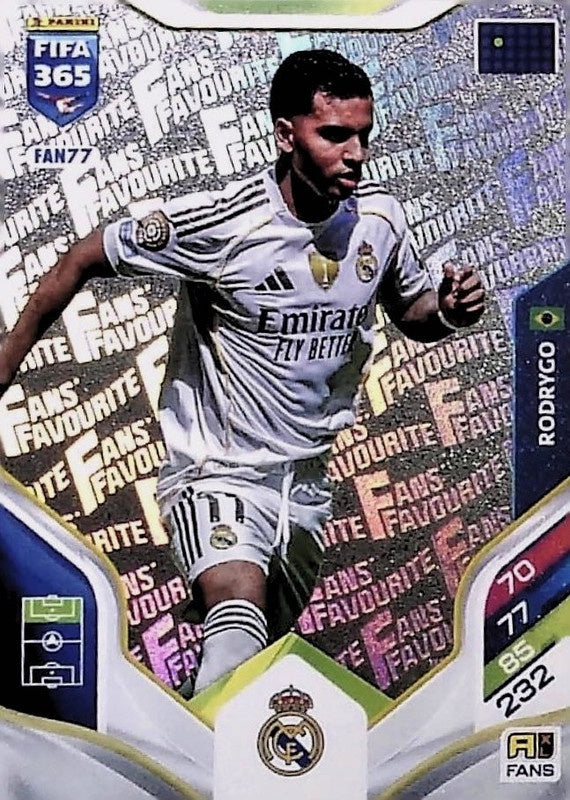 Rodrygo Fan Favourite FAN77 - Panini FIFA 365 2026 Adrenalyn XL kaart
