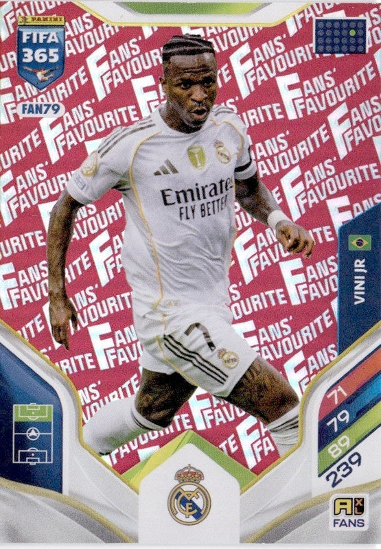Vinicius JR Fan Favourite - Red Parallel FAN79 - Panini FIFA 365 2026 Adrenalyn XL kaart