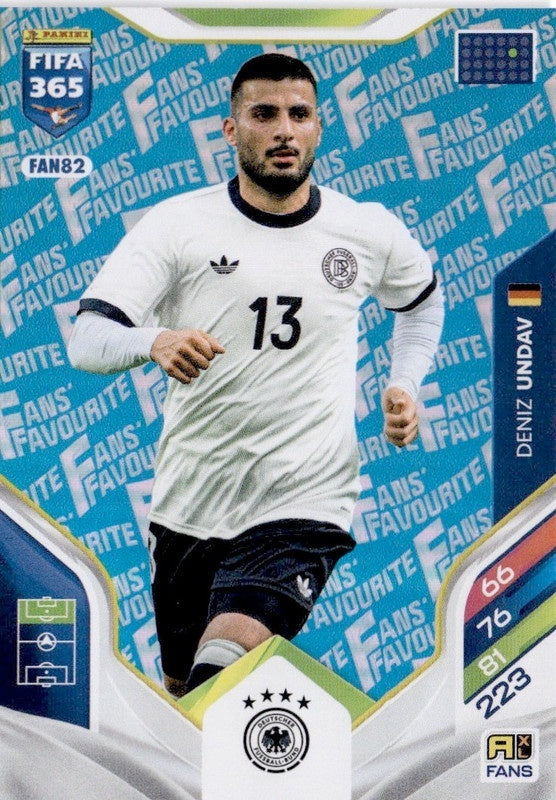 Deniz Undav Fan Favourite - Blue Parallel FAN82 - Panini FIFA 365 2026 Adrenalyn XL kaart