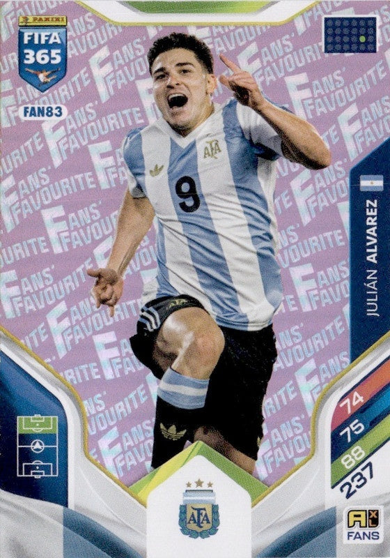 Julián Álvarez Fan Favourite - Pink Parallel FAN83 - Panini FIFA 365 2026 Adrenalyn XL kaart Hoofdafbeelding