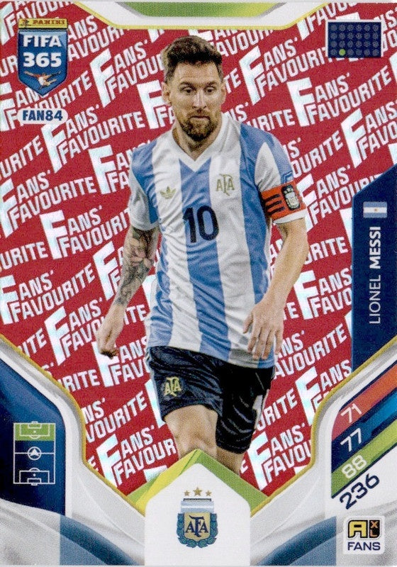 Lionel Messi Fan Favourite - Red Parallel FAN84 - Panini FIFA 365 2026 Adrenalyn XL kaart Hoofdafbeelding