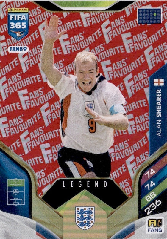 Alan Shearer Fan Favourite - Red Parallel FAN89 - Panini FIFA 365 2026 Adrenalyn XL kaart Immagine principale del prodotto
