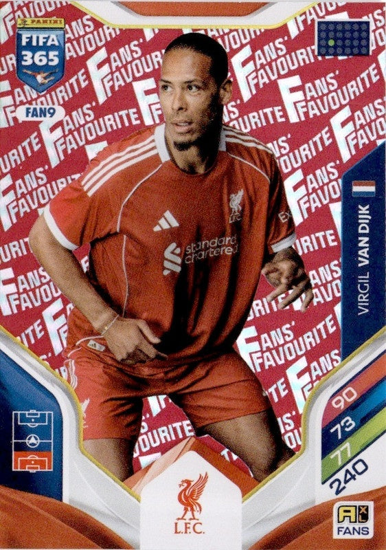 Virgil Van Dijk Fan Favourite - Red Parallel FAN9 - Panini FIFA 365 2026 Adrenalyn XL kaart Hauptbild