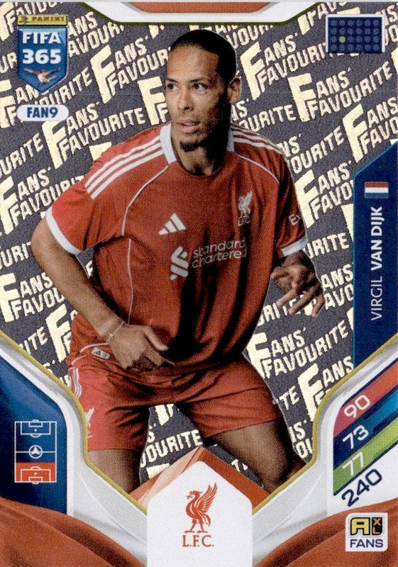 Virgil Van Dijk Fan Favourite FAN9 - Panini FIFA 365 2026 Adrenalyn XL kaart