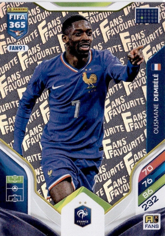 Ousmane Dembélé Fan Favourite FAN91 - Panini FIFA 365 2026 Adrenalyn XL kaart Hoofdafbeelding