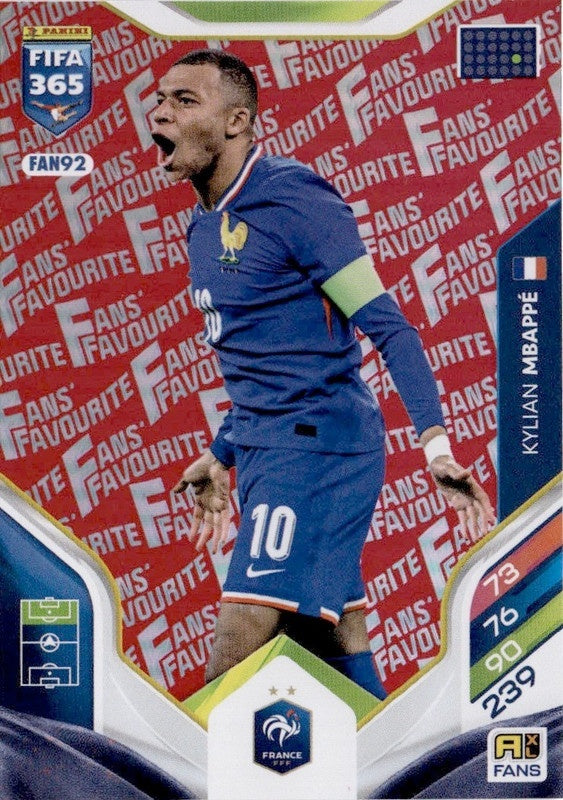 Kylian Mbappé Fan Favourite - Red Parallel FAN92 - Panini FIFA 365 2026 Adrenalyn XL kaart Hoofdafbeelding