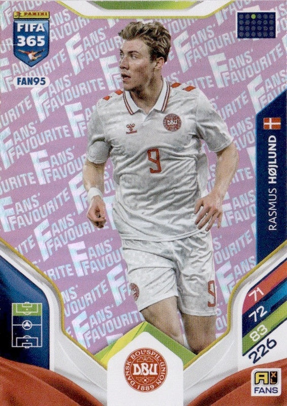 Rasmus Højlund Fan Favourite - Pink Parallel FAN95 - Panini FIFA 365 2026 Adrenalyn XL kaart Image principale du produit