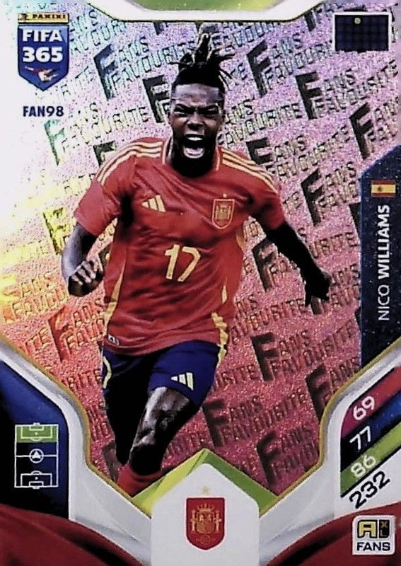 Nico Williams Fan Favourite - Pink Parallel FAN98 - Panini FIFA 365 2026 Adrenalyn XL kaart