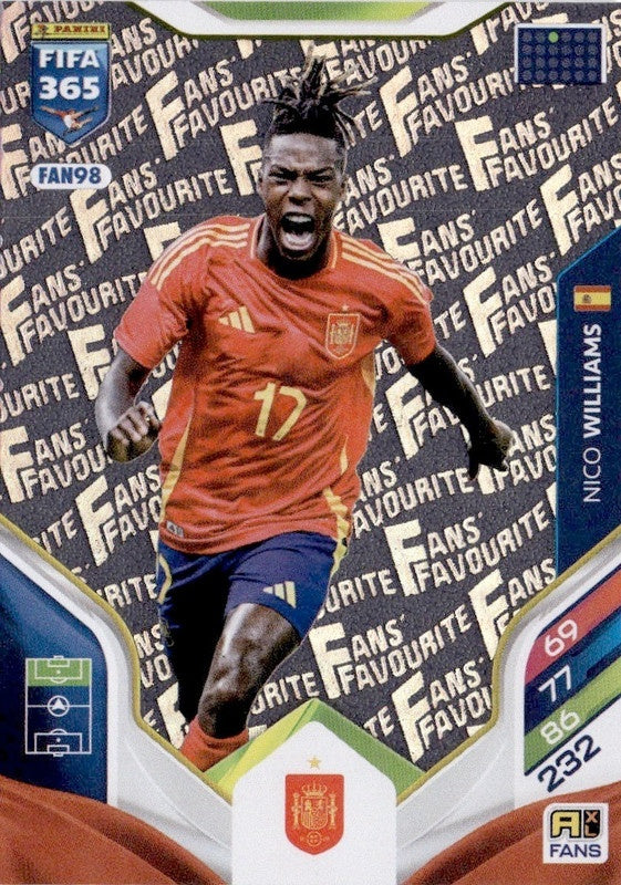 Nico Williams Fan Favourite FAN98 - Panini FIFA 365 2026 Adrenalyn XL kaart