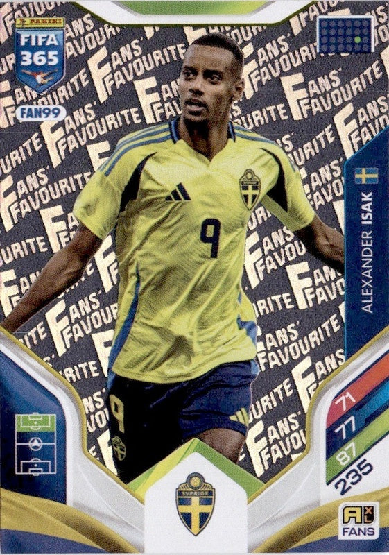 Aleksander Isak Fan Favourite FAN99 - Panini FIFA 365 2026 Adrenalyn XL kaart