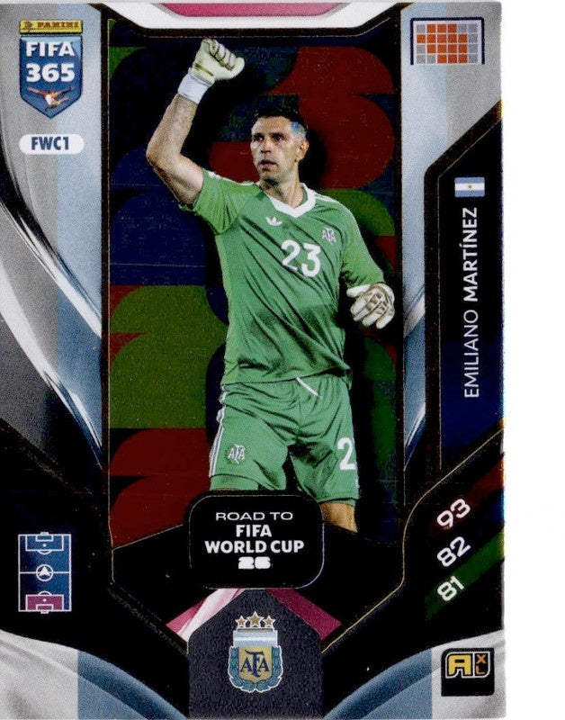 Emiliano Martínez Road to FIFA World Cup 26 FWC1 - Panini FIFA 365 2026 Adrenalyn XL kaart Image principale du produit