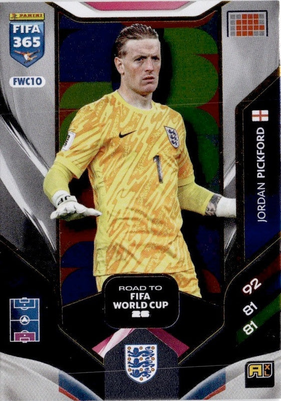 Jordan Pickford Road to FIFA World Cup 26 FWC10 - Panini FIFA 365 2026 Adrenalyn XL kaart