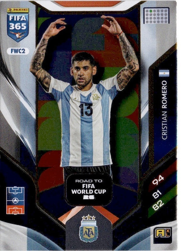 Cristian Romero Road to FIFA World Cup 26 FWC2 - Panini FIFA 365 2026 Adrenalyn XL kaart