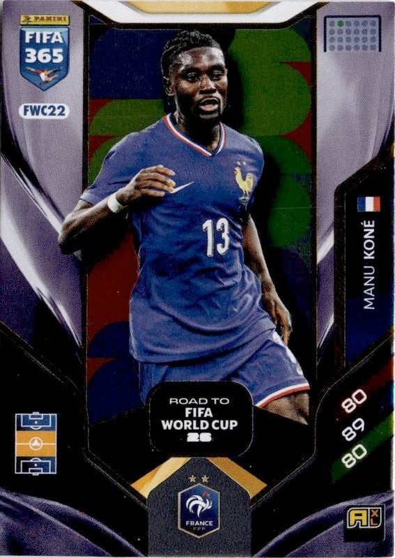 Manu Koné Road to FIFA World Cup 26 FWC22 - Panini FIFA 365 2026 Adrenalyn XL kaart