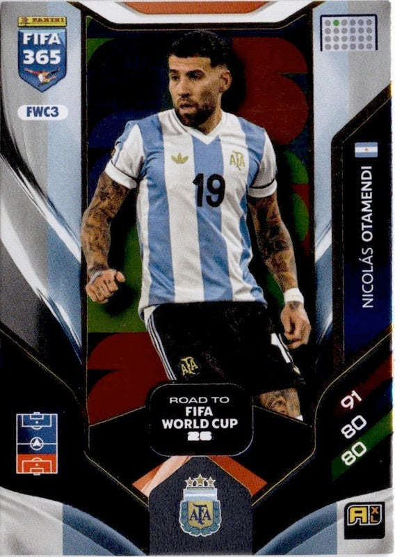 Nicolás Otamendi Road to FIFA World Cup 26 FWC3 - Panini FIFA 365 2026 Adrenalyn XL kaart