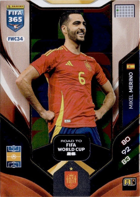 Mikel Merino Road to FIFA World Cup 26 FWC34 - Panini FIFA 365 2026 Adrenalyn XL kaart