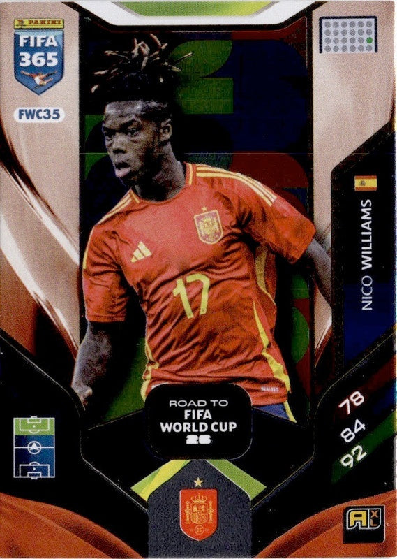Nico Williams Road to FIFA World Cup 26 FWC35 - Panini FIFA 365 2026 Adrenalyn XL kaart