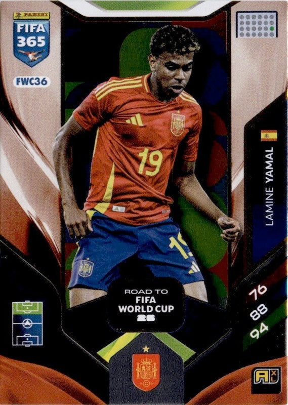 Lamine Yamal Road to FIFA World Cup 26 FWC36 - Panini FIFA 365 2026 Adrenalyn XL kaart