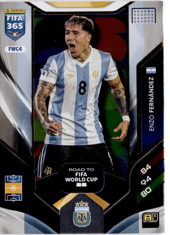 Enzo Fernández Road to FIFA World Cup 26 FWC4 - Panini FIFA 365 2026 Adrenalyn XL kaart