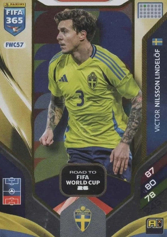 Victor Nilsson Lindelöf Nordic Edition FWC57 - Panini FIFA 365 2026 Adrenalyn XL kaart