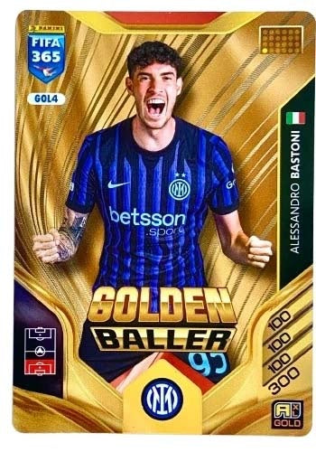 Alessandro Bastoni Golden Baller GOL4 - Panini FIFA 365 2026 Adrenalyn XL kaart