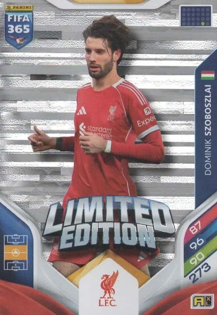 Dominik Szoboszlai Limited Edition Liverpool - Panini FIFA 365 2026 Adrenalyn XL kaart