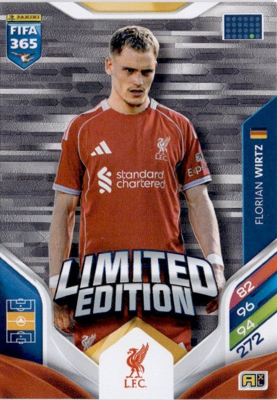 Florian Wirtz Limited Edition Liverpool - Panini FIFA 365 2026 Adrenalyn XL kaart