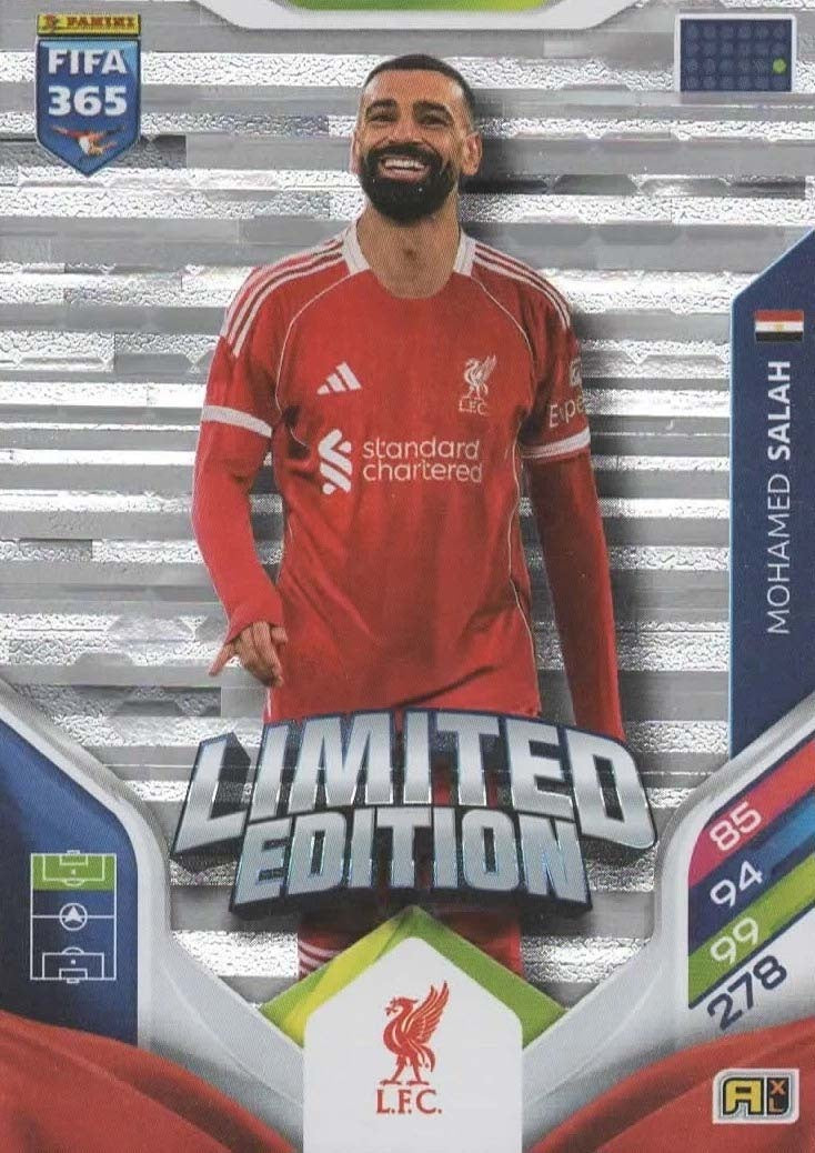 Mohamed Salah Limited Edition Liverpool - Panini FIFA 365 2026 Adrenalyn XL kaart