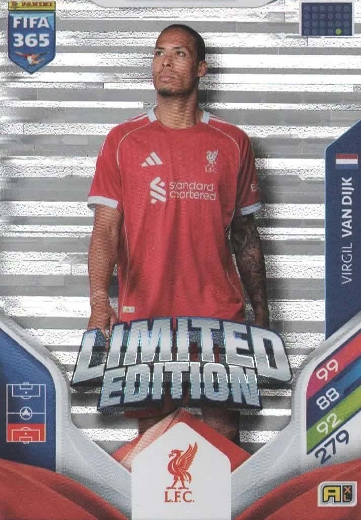Virgil van Dijk Limited Edition Liverpool - Panini FIFA 365 2026 Adrenalyn XL kaart Hauptbild