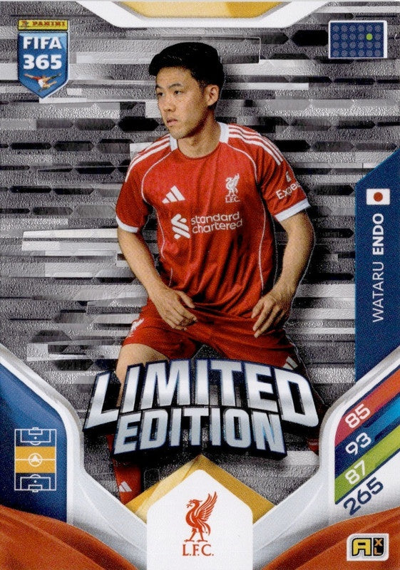 Wataru Endo Limited Edition Liverpool - Panini FIFA 365 2026 Adrenalyn XL kaart