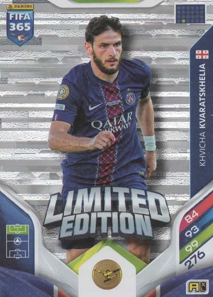 Khvicha Kvaratskhelia Limited Edition Paris Saint-Germain - Panini FIFA 365 2026 Adrenalyn XL kaart Imagen principal del producto