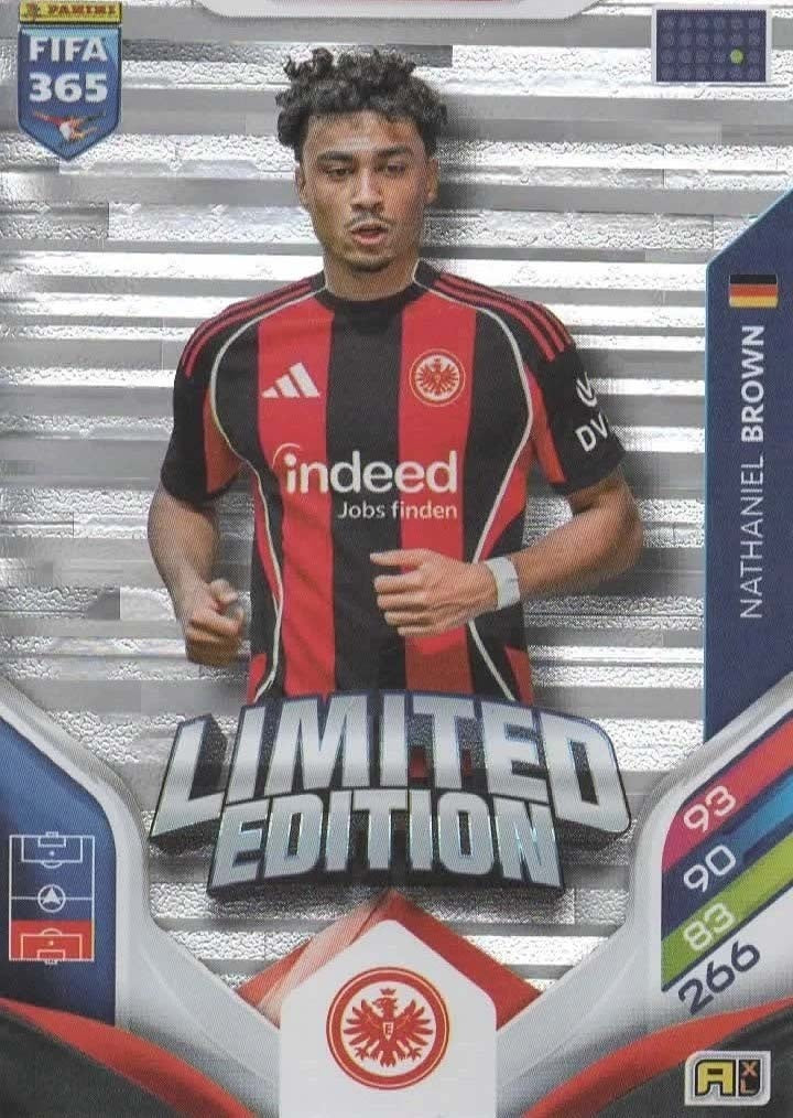 Nathaniel Brown Limited Edition Eintracht Frankfurt - Panini FIFA 365 2026 Adrenalyn XL kaart