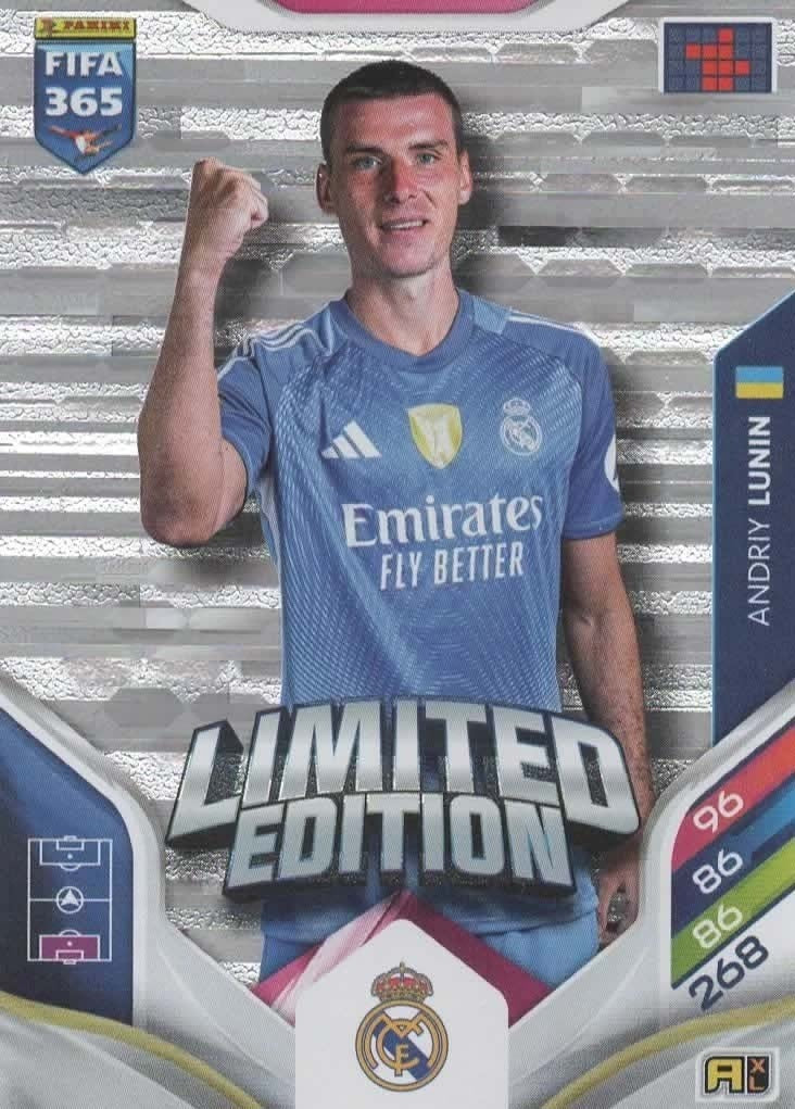 Andriy Lunin Limited Edition Real Madrid CF - Panini FIFA 365 2026 Adrenalyn XL kaart