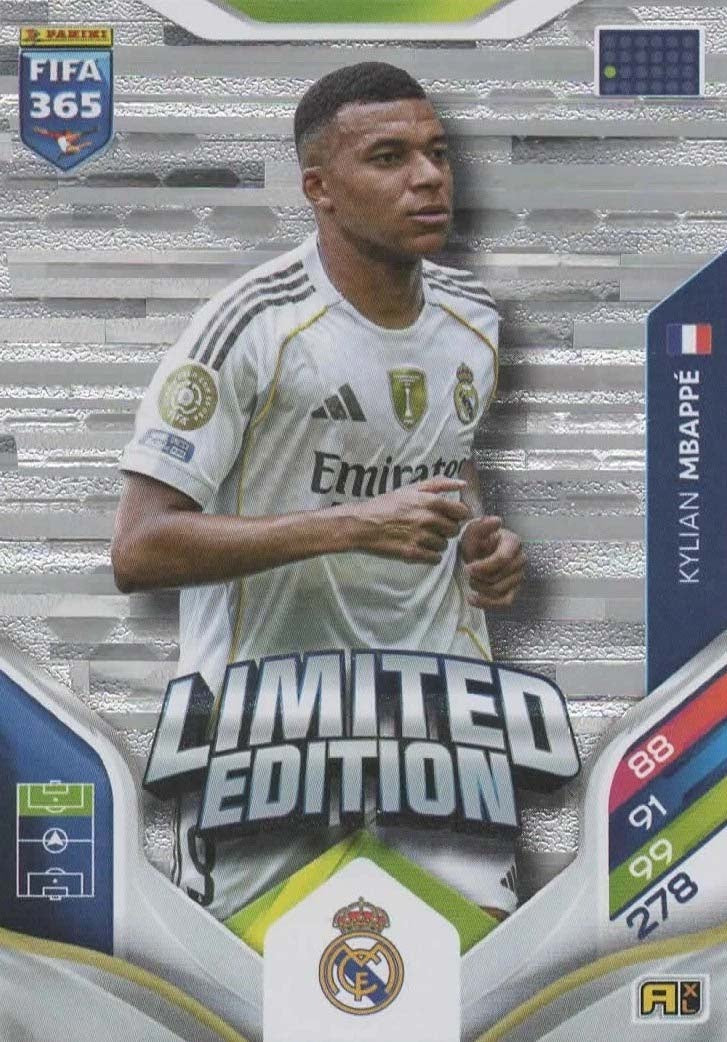 Kylian Mbappé Limited Edition Real Madrid CF - Panini FIFA 365 2026 Adrenalyn XL kaart