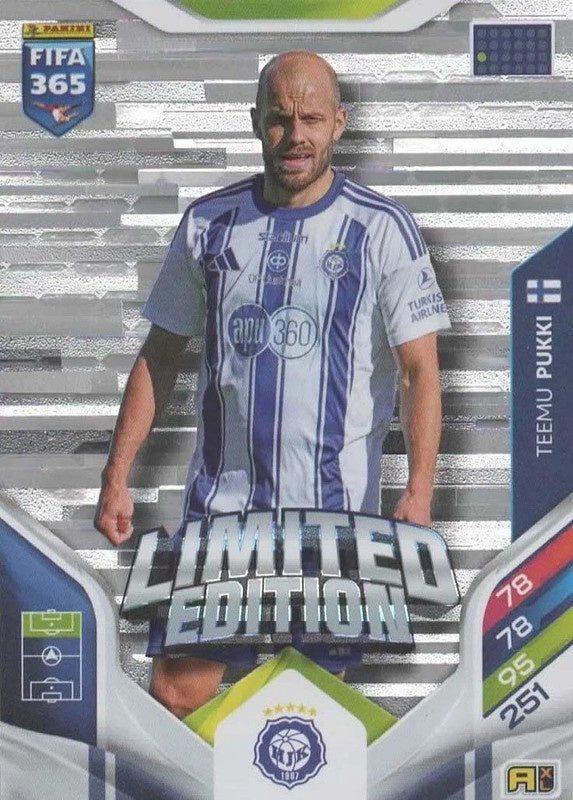 Teemu Pukki Limited Edition HJK Helsinki - Panini FIFA 365 2026 Adrenalyn XL kaart