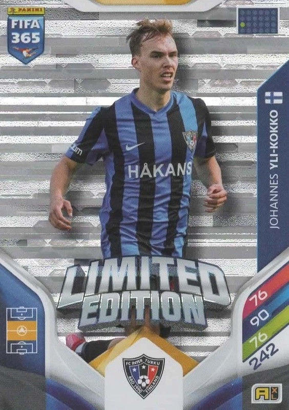 Johannes Yli-Kokko Limited Edition FC Inter Turku - Panini FIFA 365 2026 Adrenalyn XL kaart