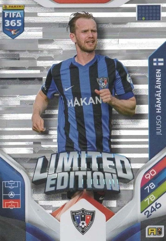 Juuso Hämäläinen Limited Edition FC Inter Turku - Panini FIFA 365 2026 Adrenalyn XL kaart