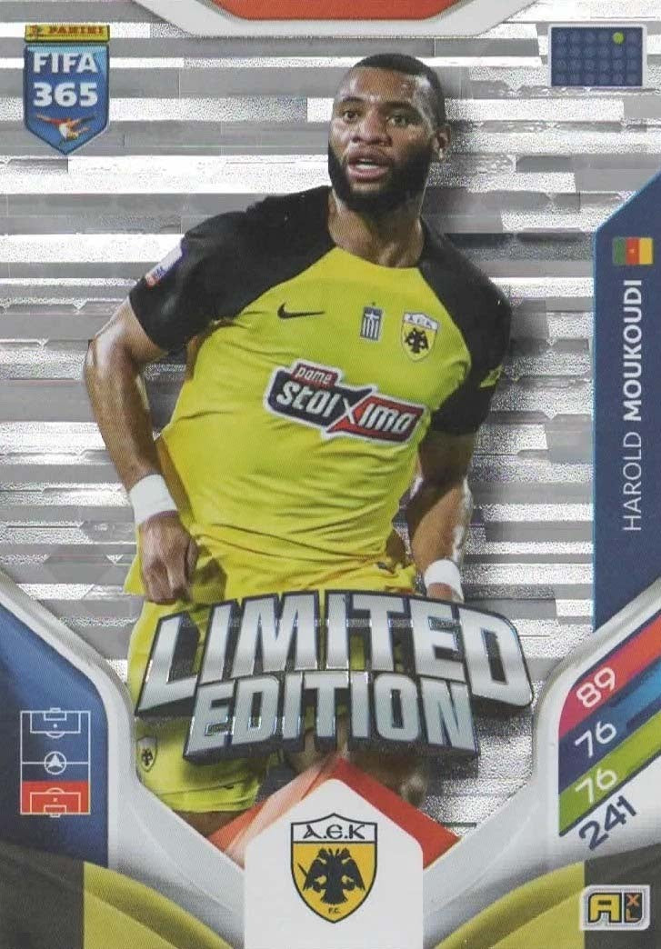 Harold Moukoudi Limited Edition AEK Athens FC - Panini FIFA 365 2026 Adrenalyn XL kaart