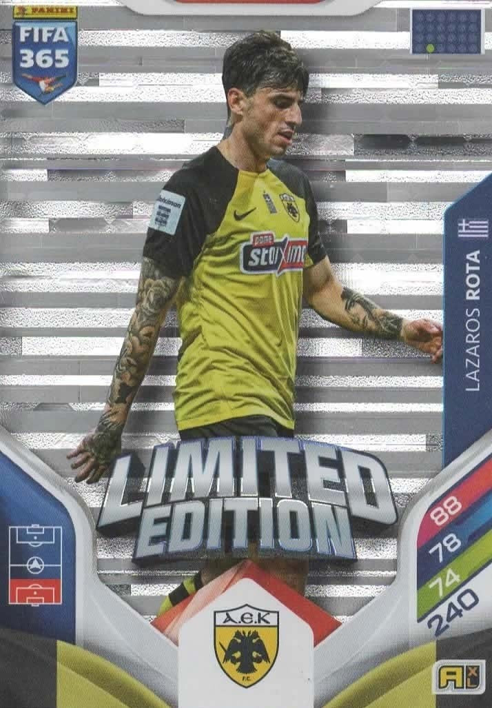 Lazaros Rota Limited Edition AEK Athens FC - Panini FIFA 365 2026 Adrenalyn XL kaart
