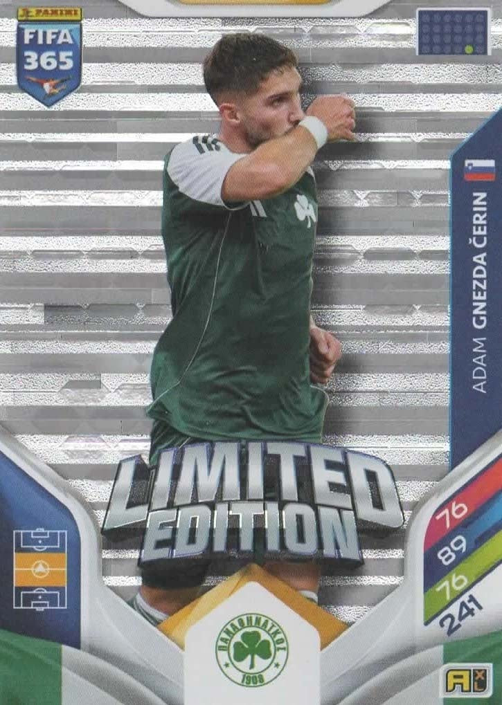 Adam Gnezda Čerin Limited Edition Panathinaikos - Panini FIFA 365 2026 Adrenalyn XL kaart