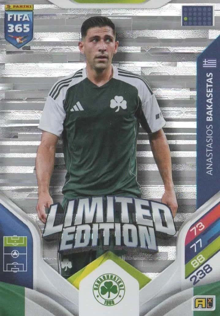 Anastasios Bakasetas Limited Edition Panathinaikos - Panini FIFA 365 2026 Adrenalyn XL kaart