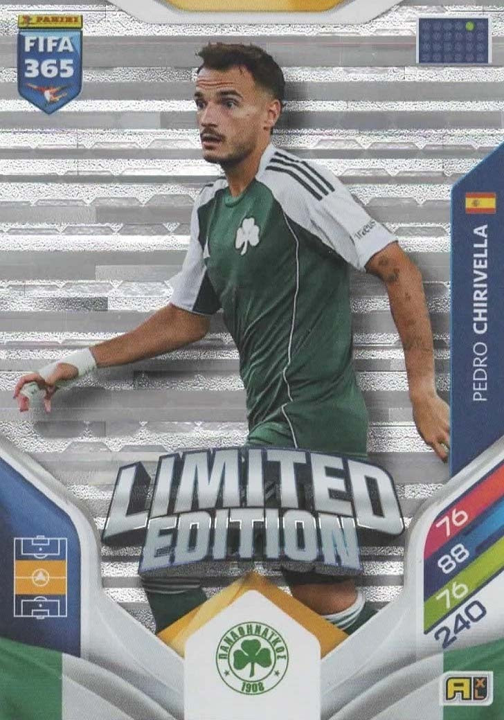 Pedro Chirivella Limited Edition Panathinaikos - Panini FIFA 365 2026 Adrenalyn XL kaart
