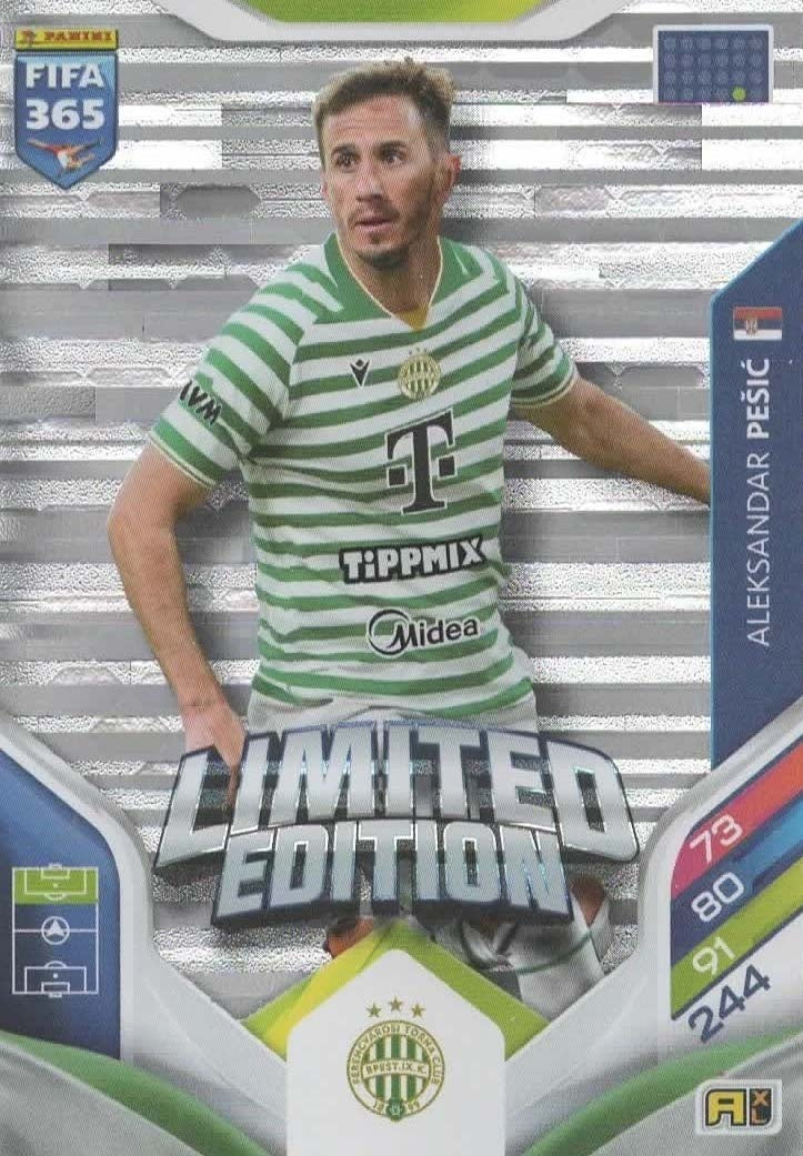 Aleksandar Pešić Limited Edition Ferencvárosi TC - Panini FIFA 365 2026 Adrenalyn XL kaart