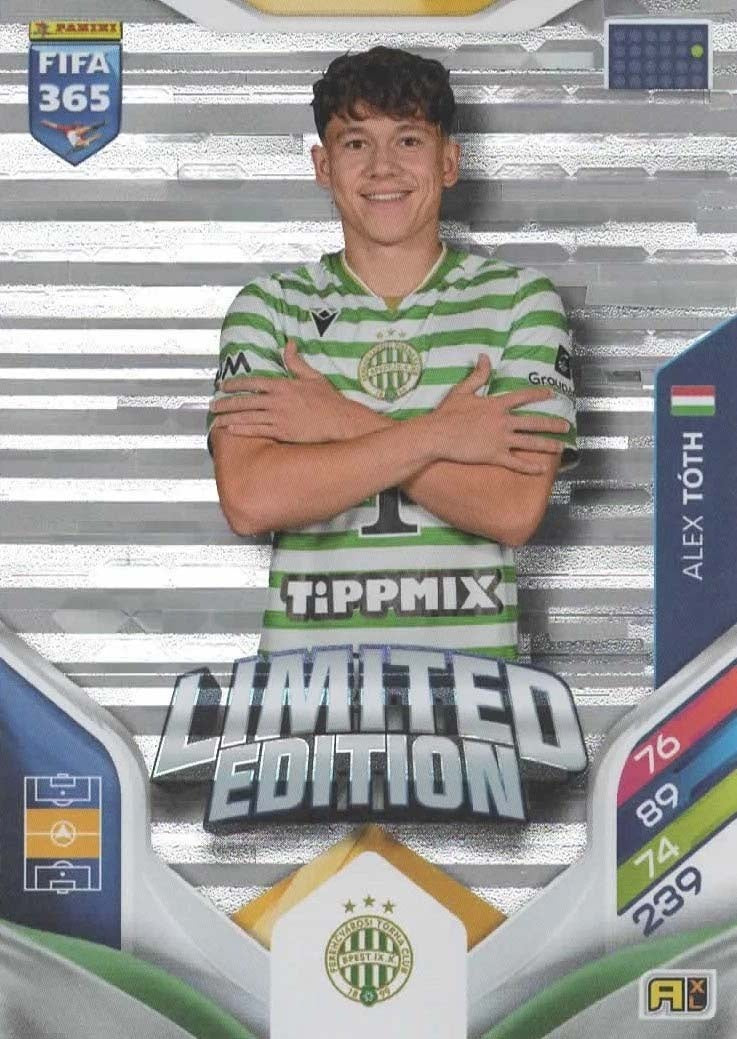 Alex Tóth Limited Edition Ferencvárosi TC - Panini FIFA 365 2026 Adrenalyn XL kaart Imagen principal del producto
